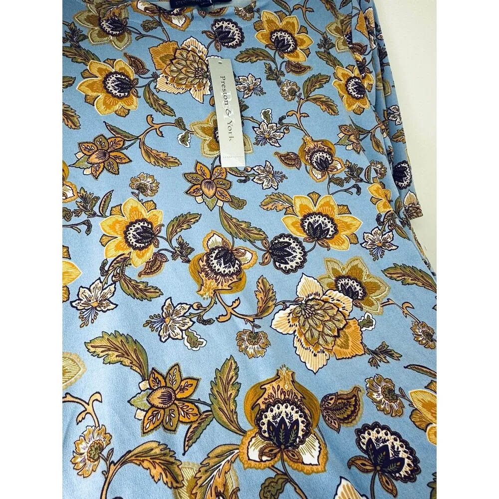 Preston & York New With Tags Dillards Small Soft Floral Gold Old Money Preppy - Image 3