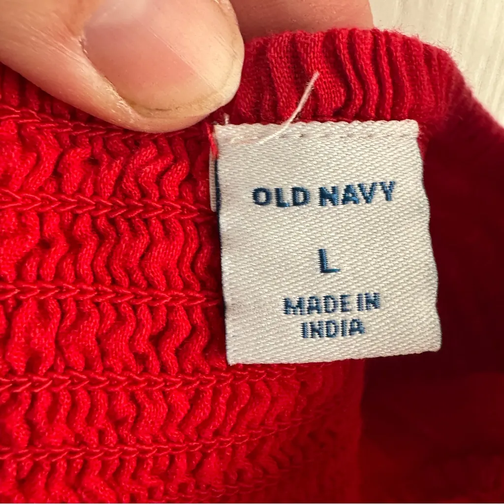 Old Navy red knot spaghetti strap blouse size large - Image 4