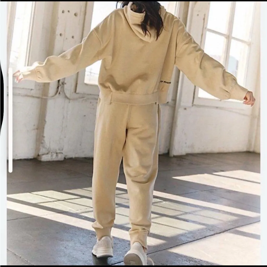 FP Movement Free People Undefeated Sweatshirt/Pant Set Tan Size XS - Image 3