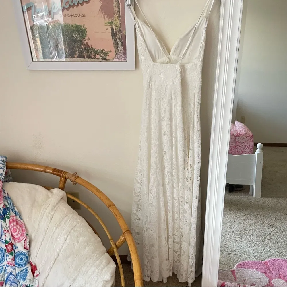 Lulus Essence of Love White Lace Maxi Dress Small | Bridal Formal Boho Wedding - Image 11