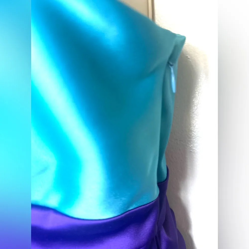 Suzi Chin for Maggy Boutique Size 6 FORMAL One Shoulder Color Blocking Dress - Image 5