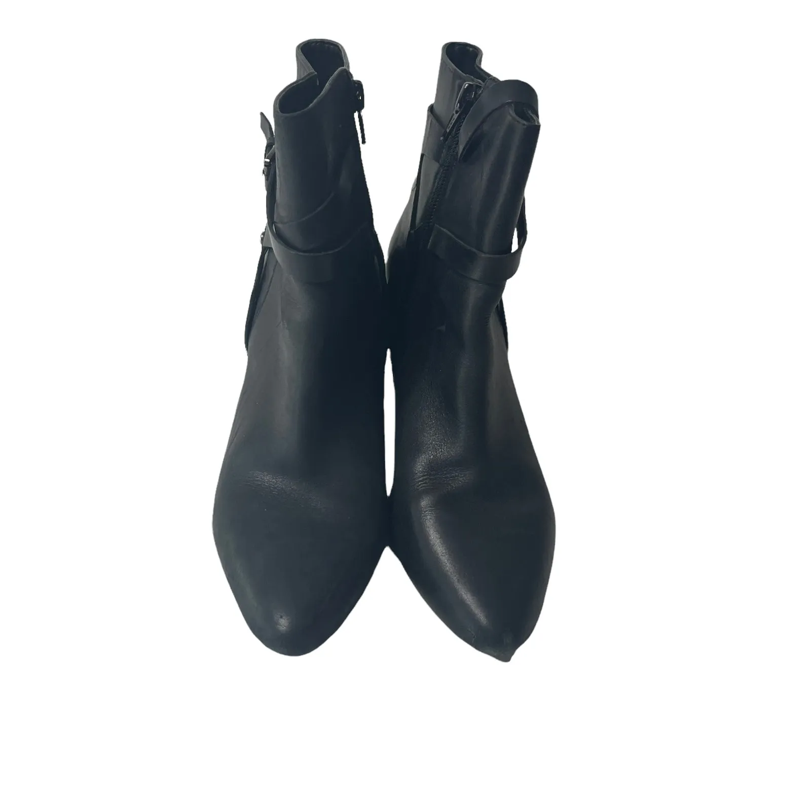 Lauren Ralph‎ Lauren Size 7.5 Black Nadia Leather Old Money 3 IN Bootie Heels - Image 3