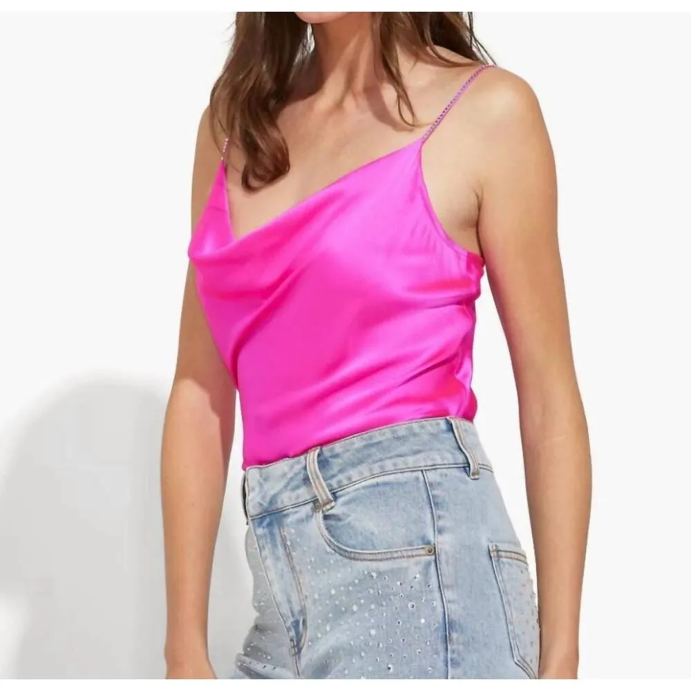 Generation Love Bailey Crystal Strap Cami Hot Pink size Small - Image 3