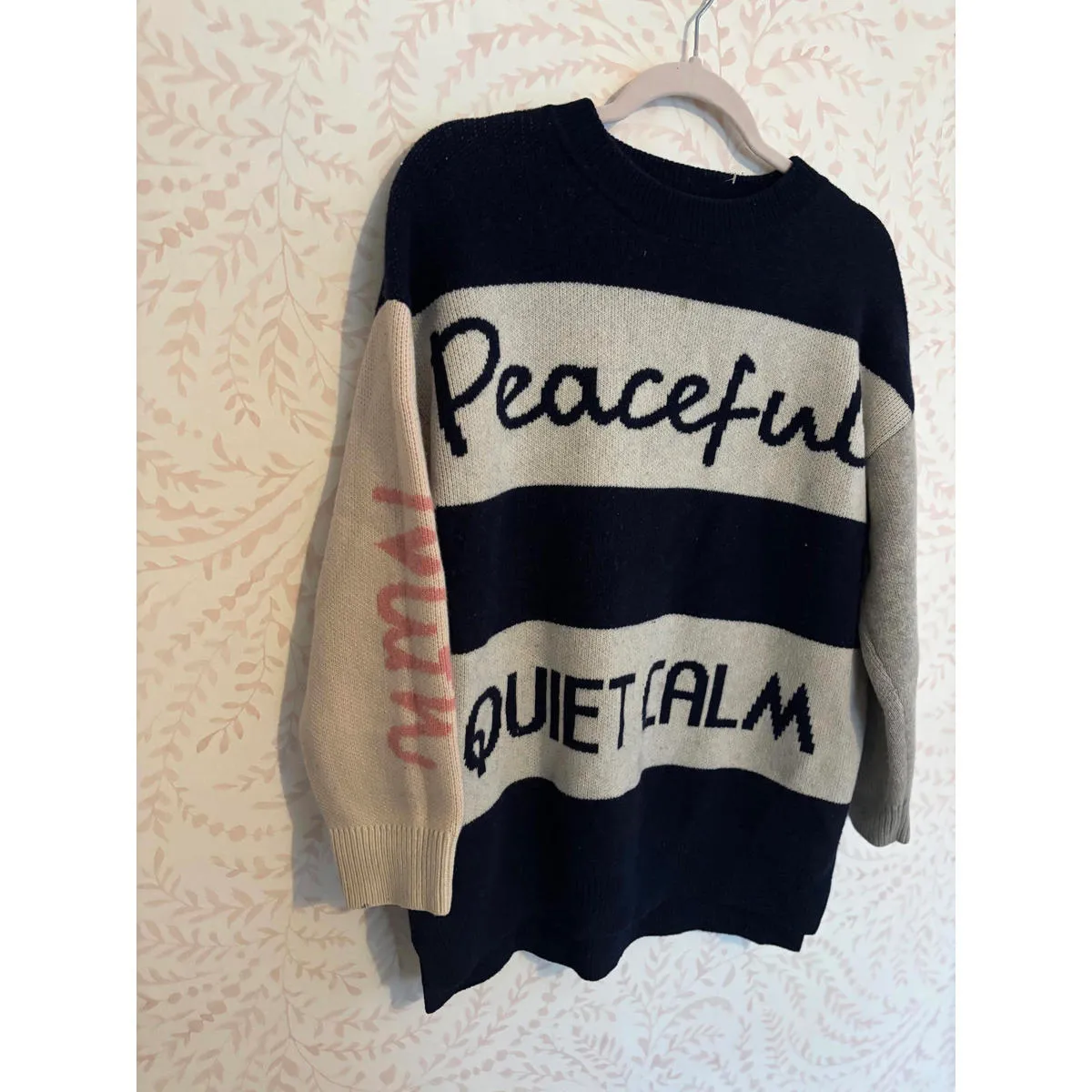 Japanese Kawaii Eland Peaceful Quiet Calm Knit Sweater Blue Size M - Image 2