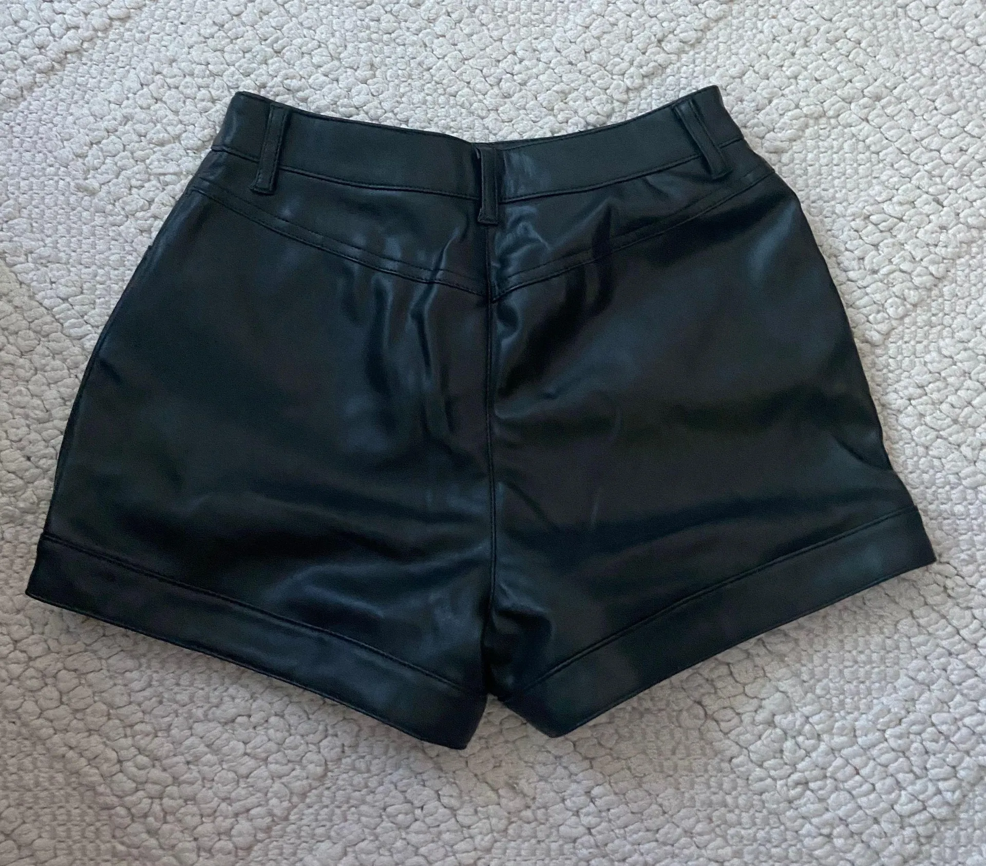 Forever 21 Black Leather Shorts - Image 3