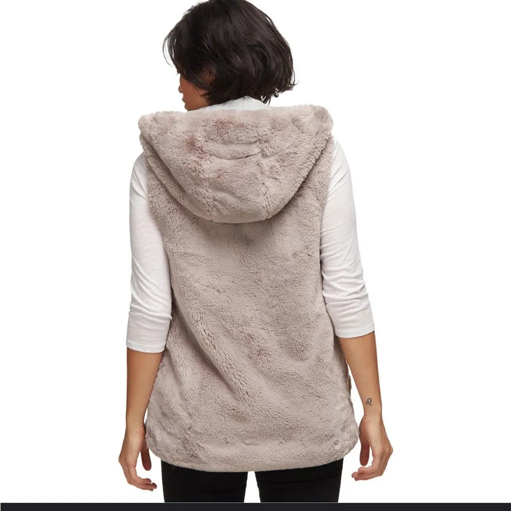 Dylan Faux Fur Vest Sleeveless Cozy Layering Neutral‎ Tones Women's Size S - Image 2