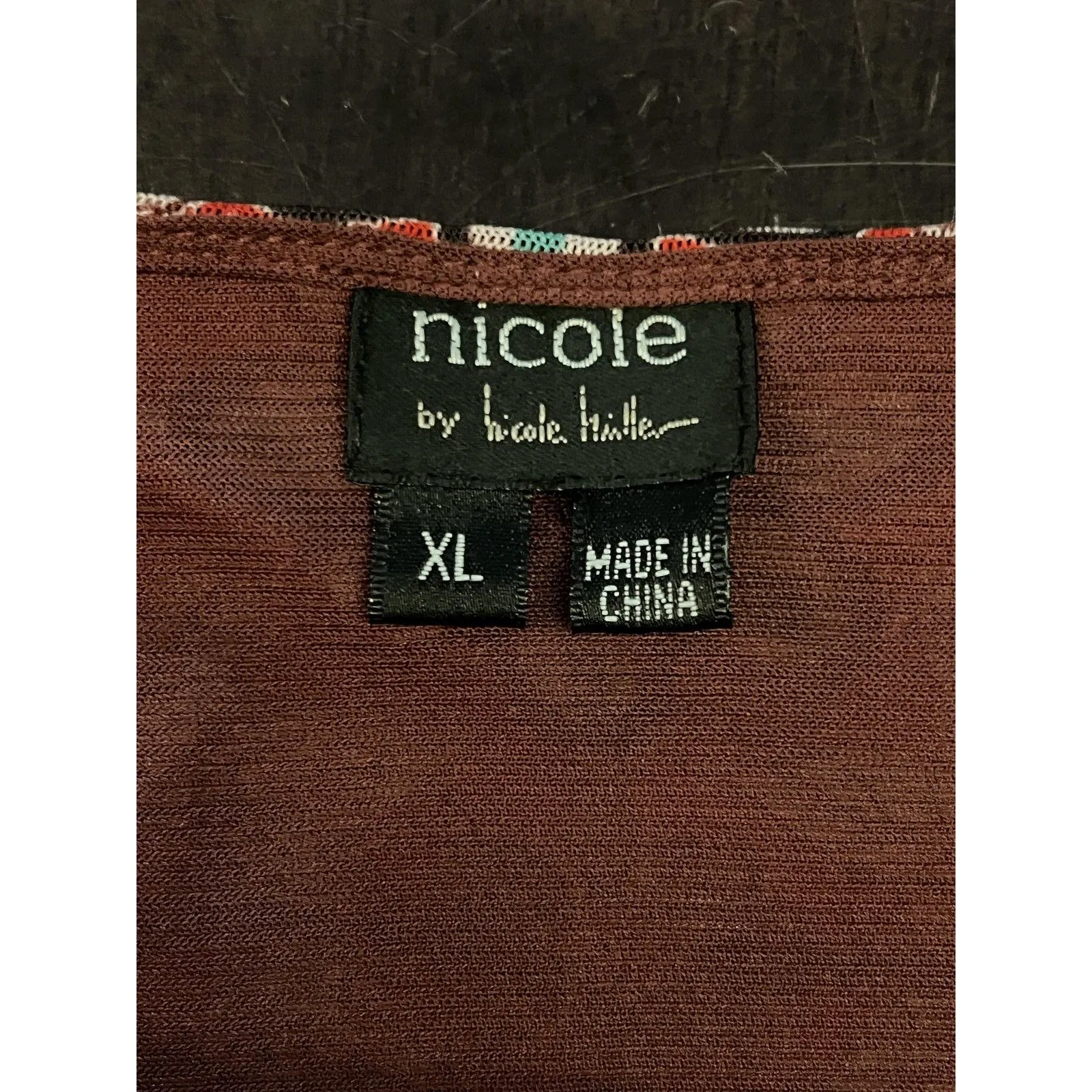 Nicole By Nicole Miller Shirt Womens XL Orange Boho Floral V Neck Top Blouse - Image 5