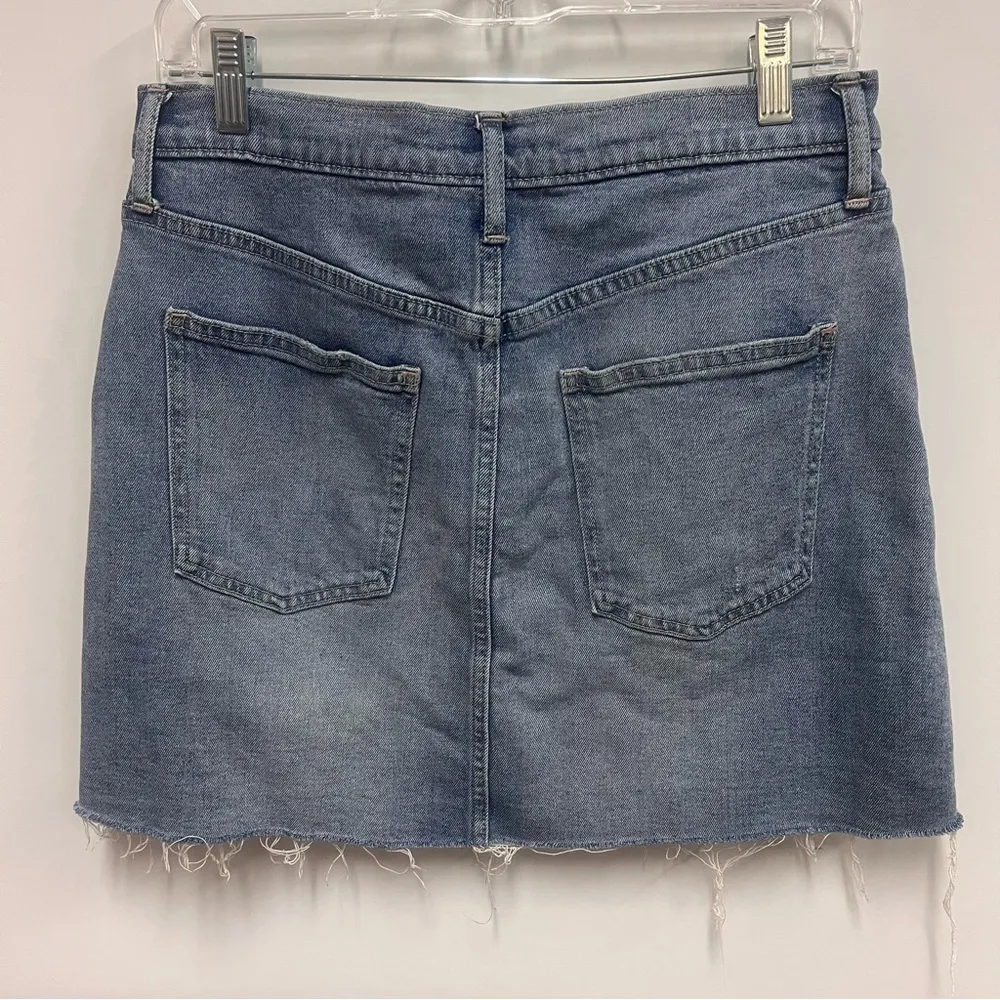 Denim Light Wash Distressed Mini Skirt size 6 - Image 2