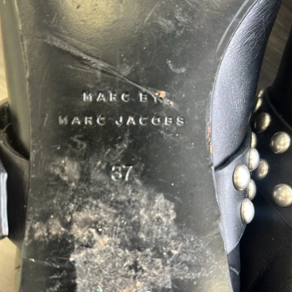 Marc Jacobs Studded Black Leather Ankle Boots.  Size 37/US 7 - Image 7