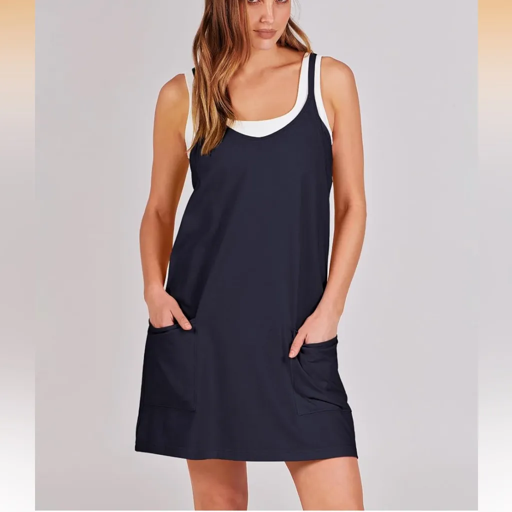 ANRABESS Athletic Dress Mini Romper Dress Size XL in Navy Blue - Image 2
