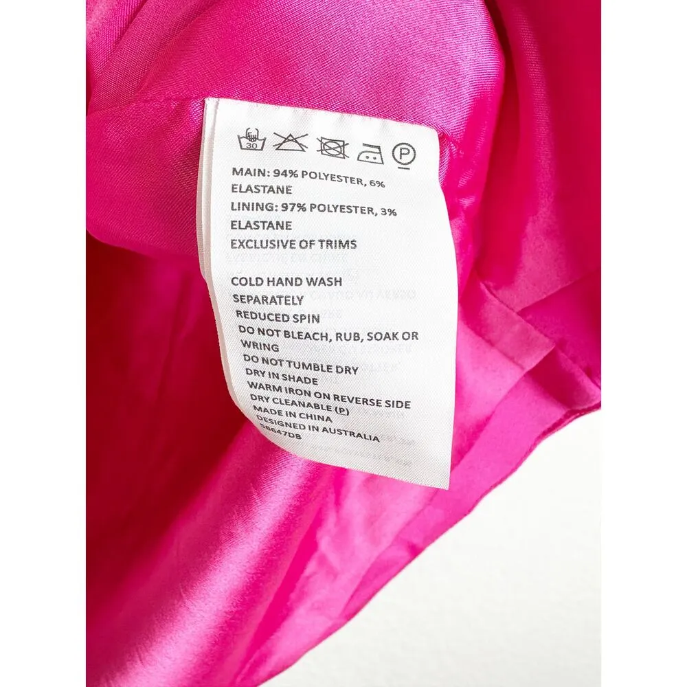 NWT Revolve Bardot Trinity Corset Mini Dress Size 10 Deep Pink Satin Strapless - Image 6