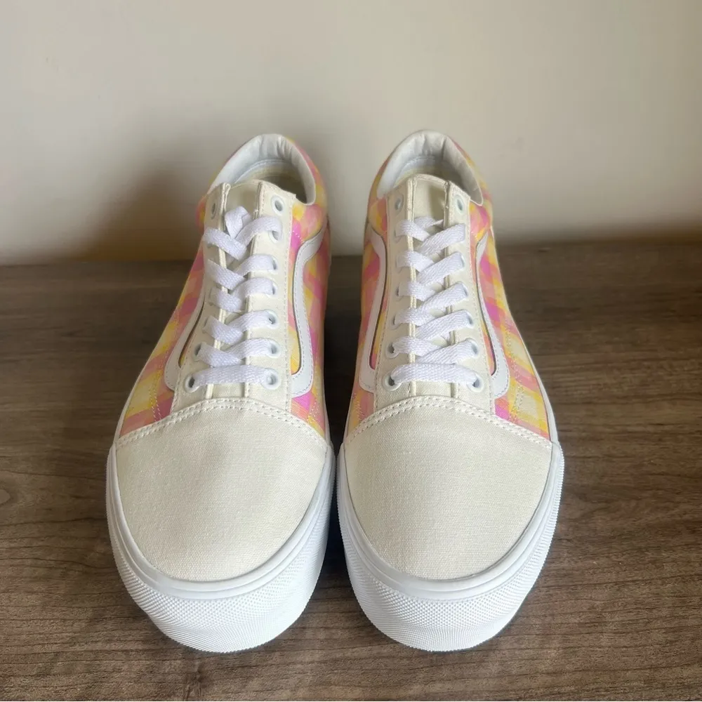 Vans Off the Wall Platform Pastel Plaid Print Unisex Shoe Size 9.5 or 11 #782 - Image 3