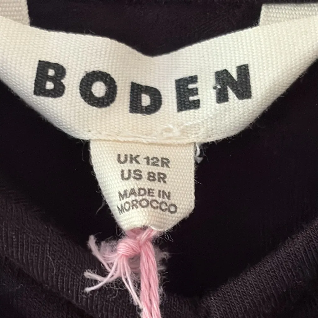 New BODEN Sweetheart Jersey Mini Dress Long Sleeve Black Size 8 - Image 5