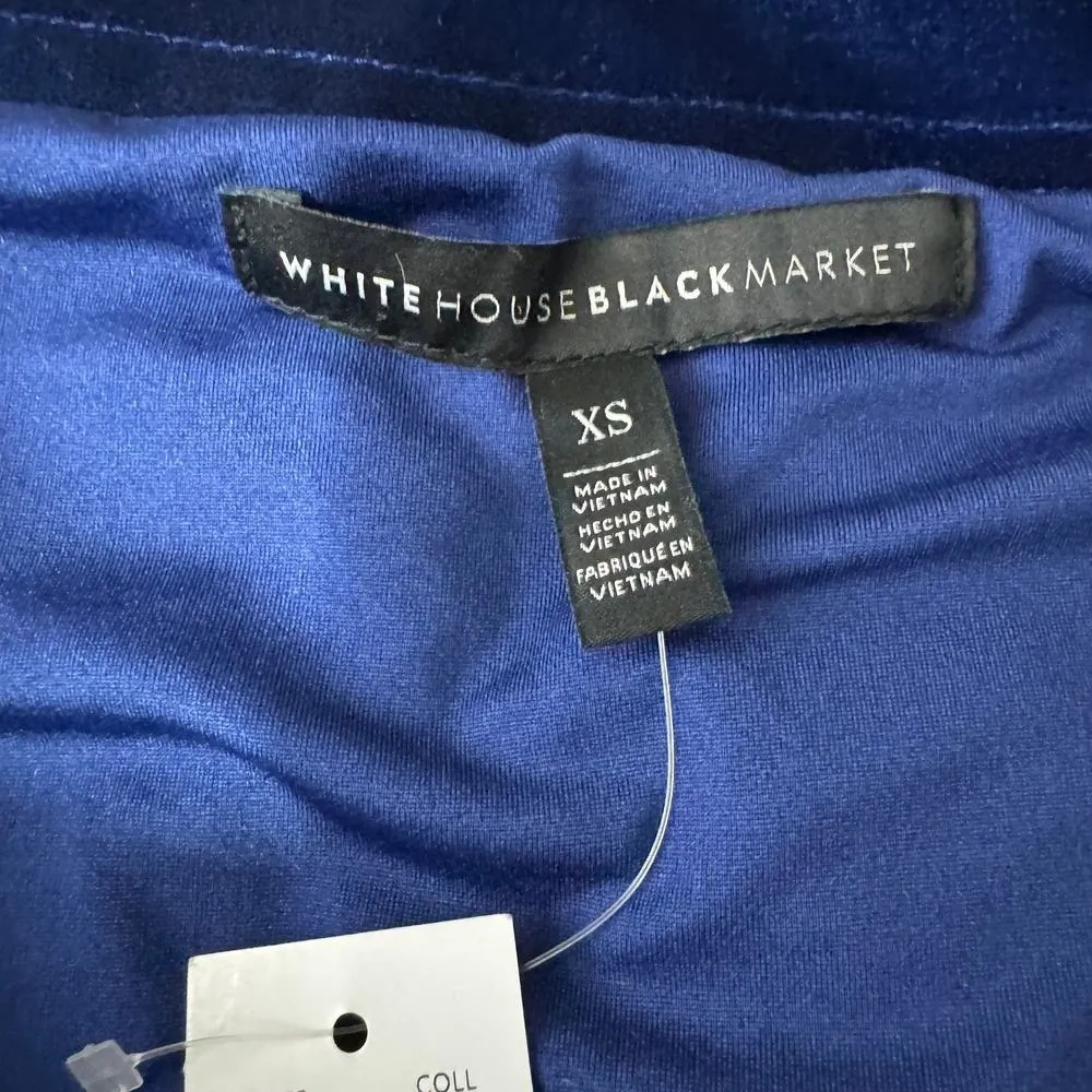 White House Black Market Velvet‎ Off Shoulder Blue Depths Top Size XS NWT - Image 5