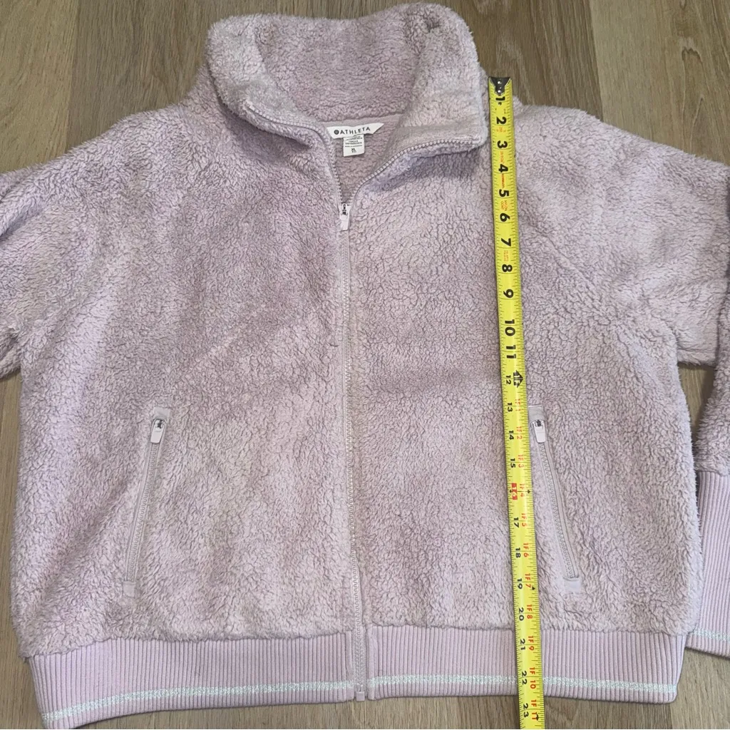 Athleta  Lavender Sherpa Zip Up Jacket - Size XL - Image 5