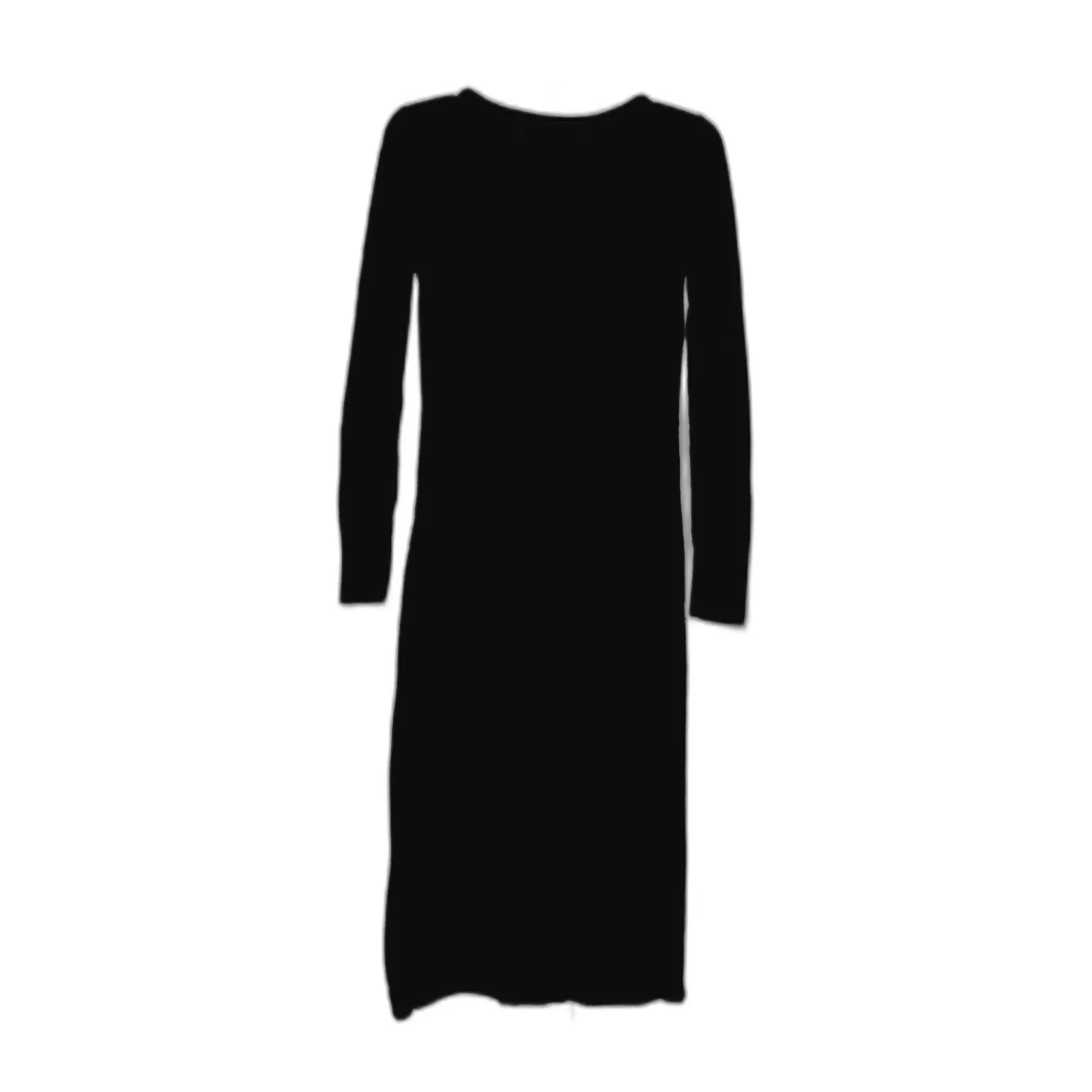 Free People FP Beach Fitted Maxi Dress M Black Sweater Dress Side Slit - Image 2