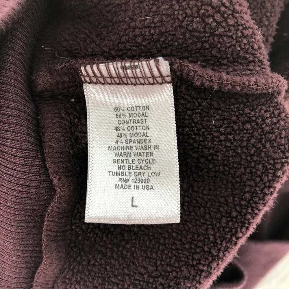 LA Made Burgundy Sweatshirt Asymmetrical Hem L - Image 6