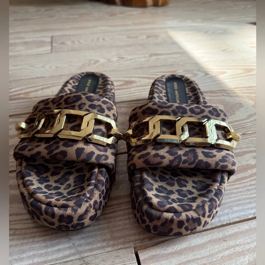 Good American Chain Platform Slides size 9.5 - Image 2