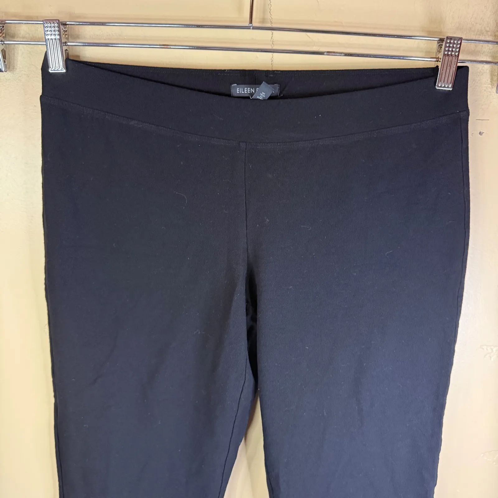 Eileen Fisher Black Dress Pants Trousers Women's M Elastic Waist Office Comfy - Image 2