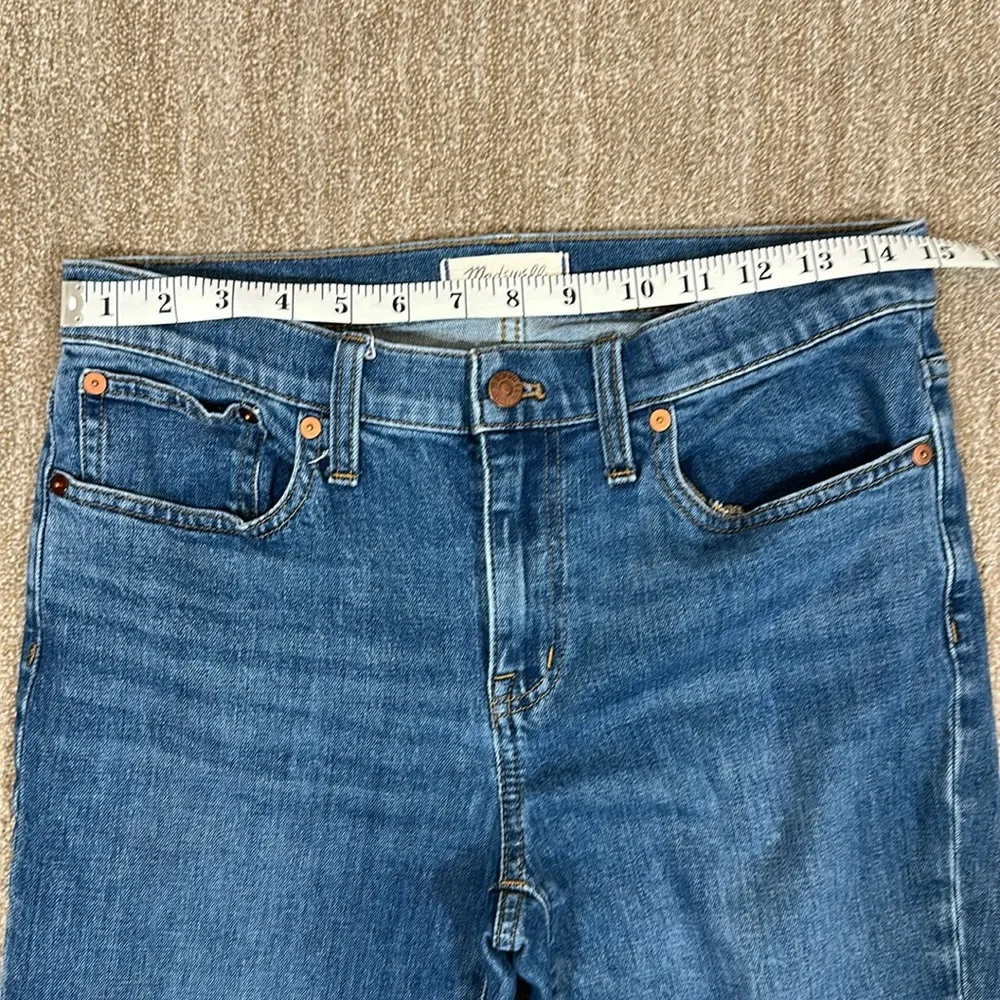 Madewell The Tall Slim Boyjean Blue Raw Hem Women Size 26T - Image 6