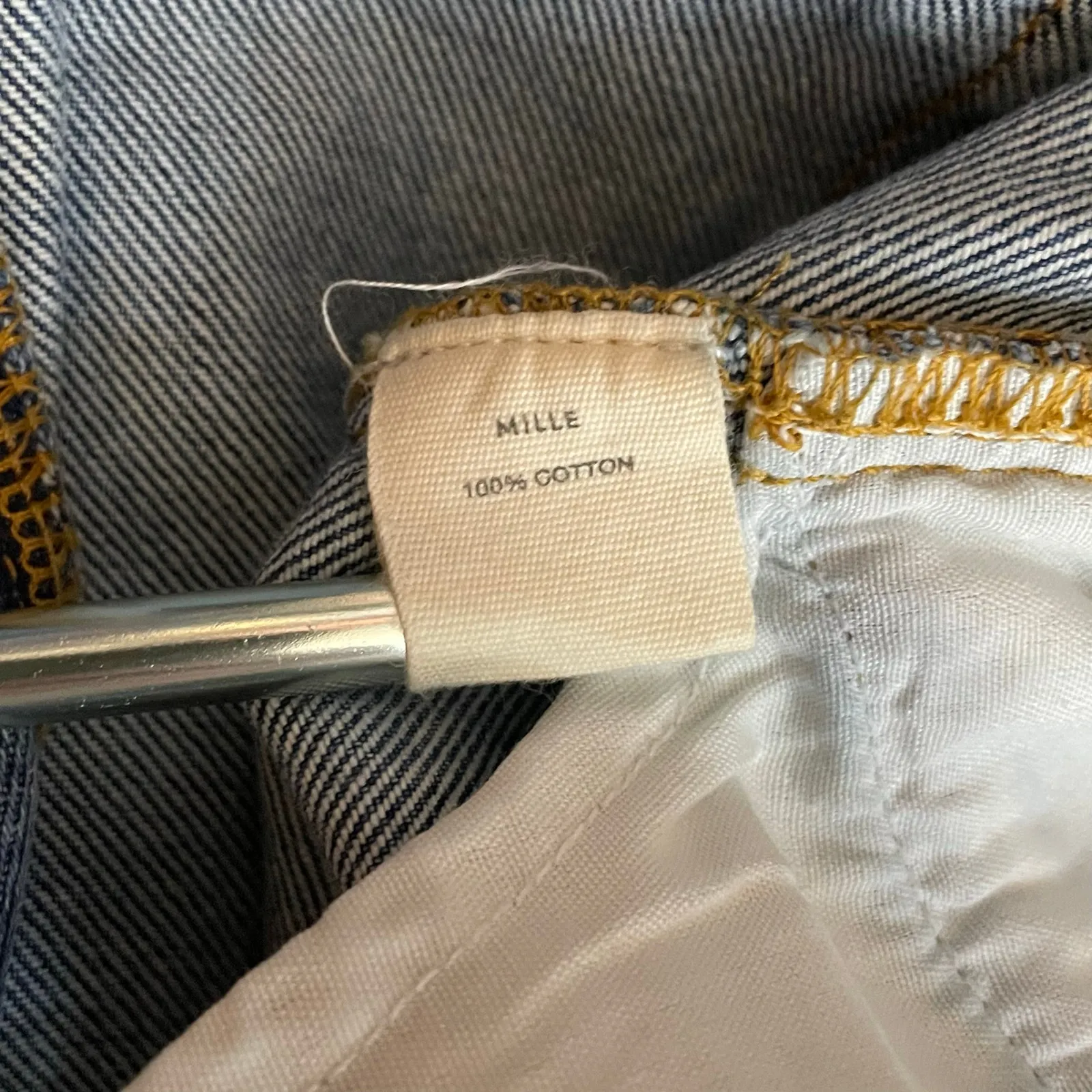 Mille Denim Brooke Mid Rise Slim Fit Jean Rigid Cotton Ankle Length Raw Hem 33 Blue - Image 11