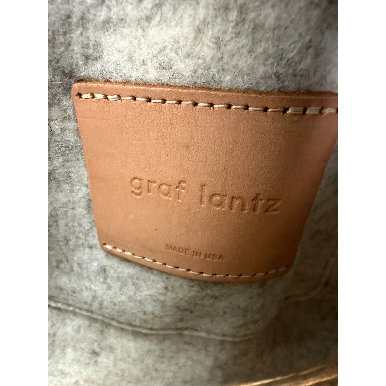 Graf Lantz Wool Felt Cream Makeup Toiletry Pouch Bag Gray - Image 2