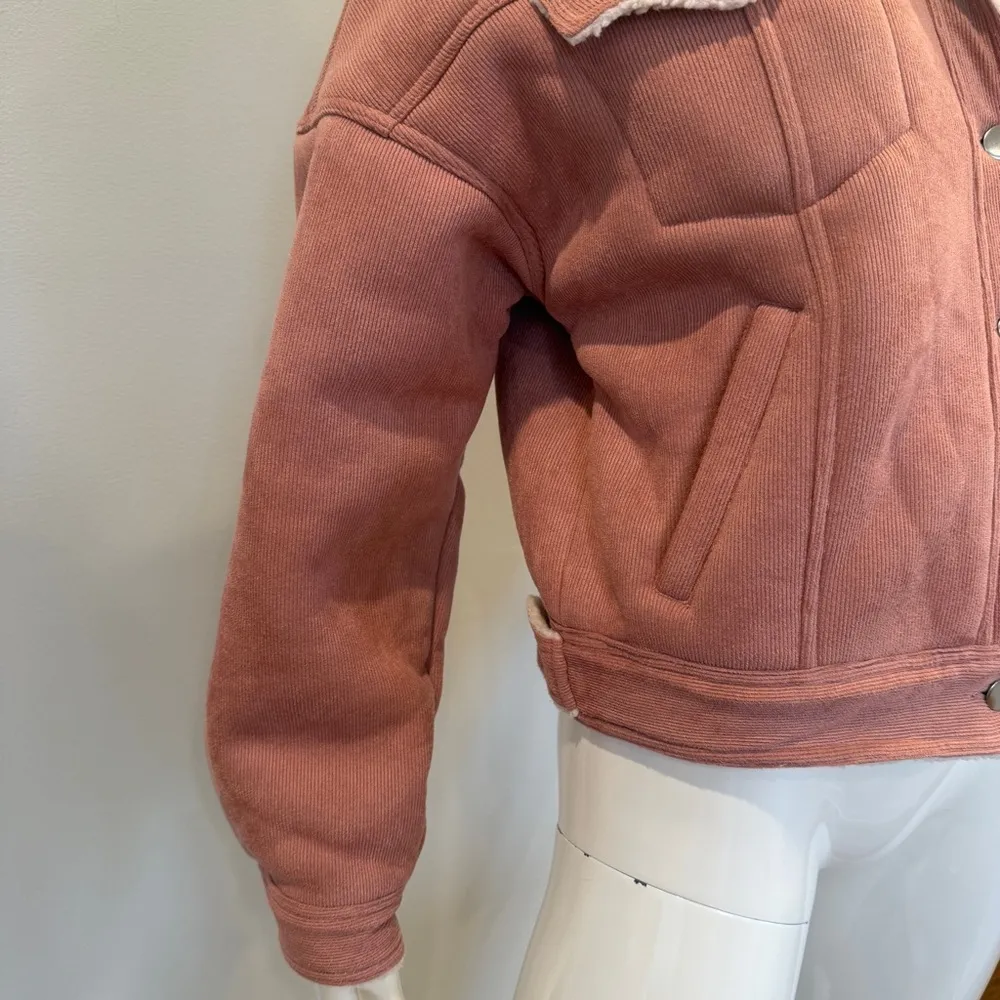 Etophe Studios Pink Corduroy Jacket with Sherpa Lining - Image 5