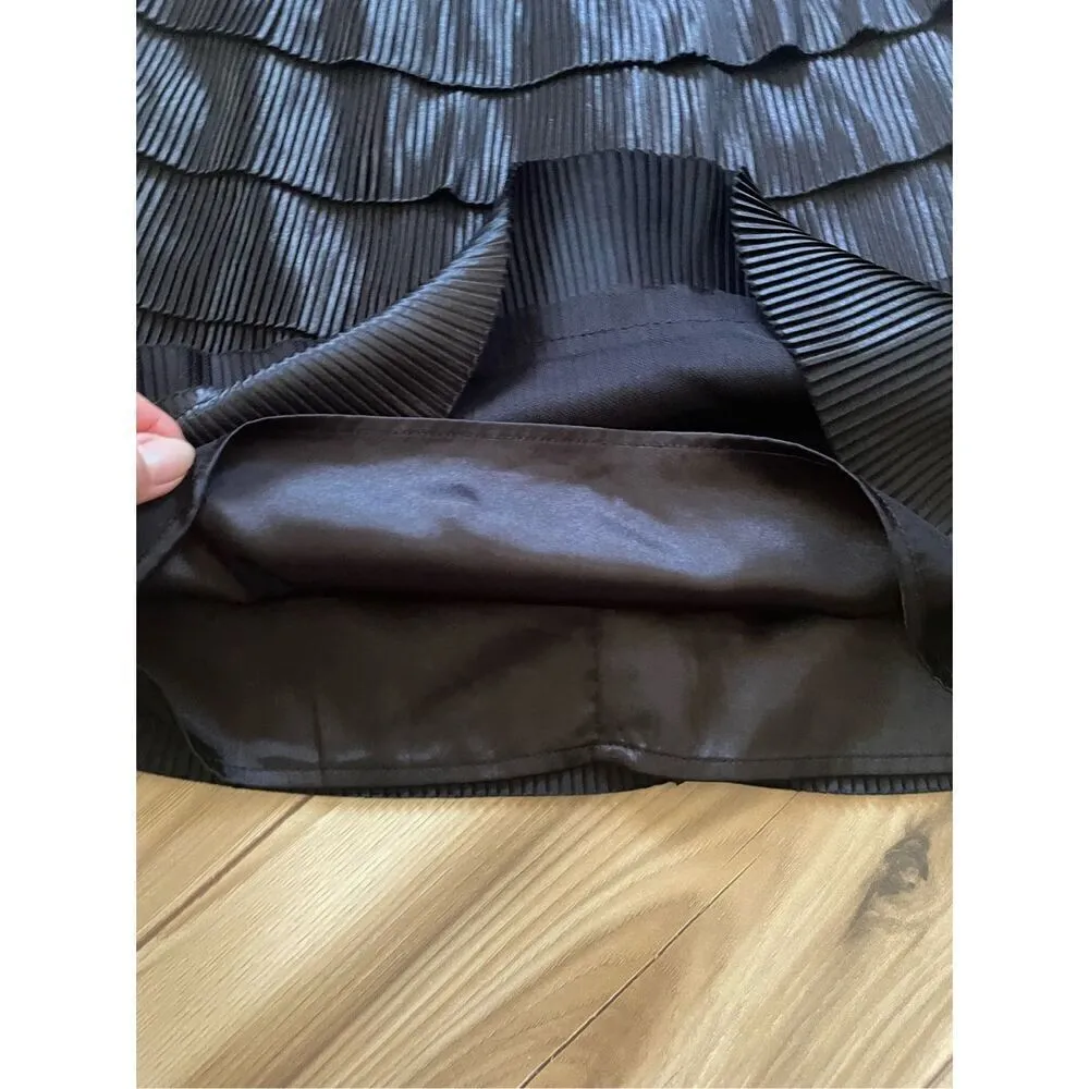 EXPRESS SEXY BLACK RUFFLED LAYERS STRAPLESS BODY HUGGING COCKTAIL EVE DRESS 6 - Image 4