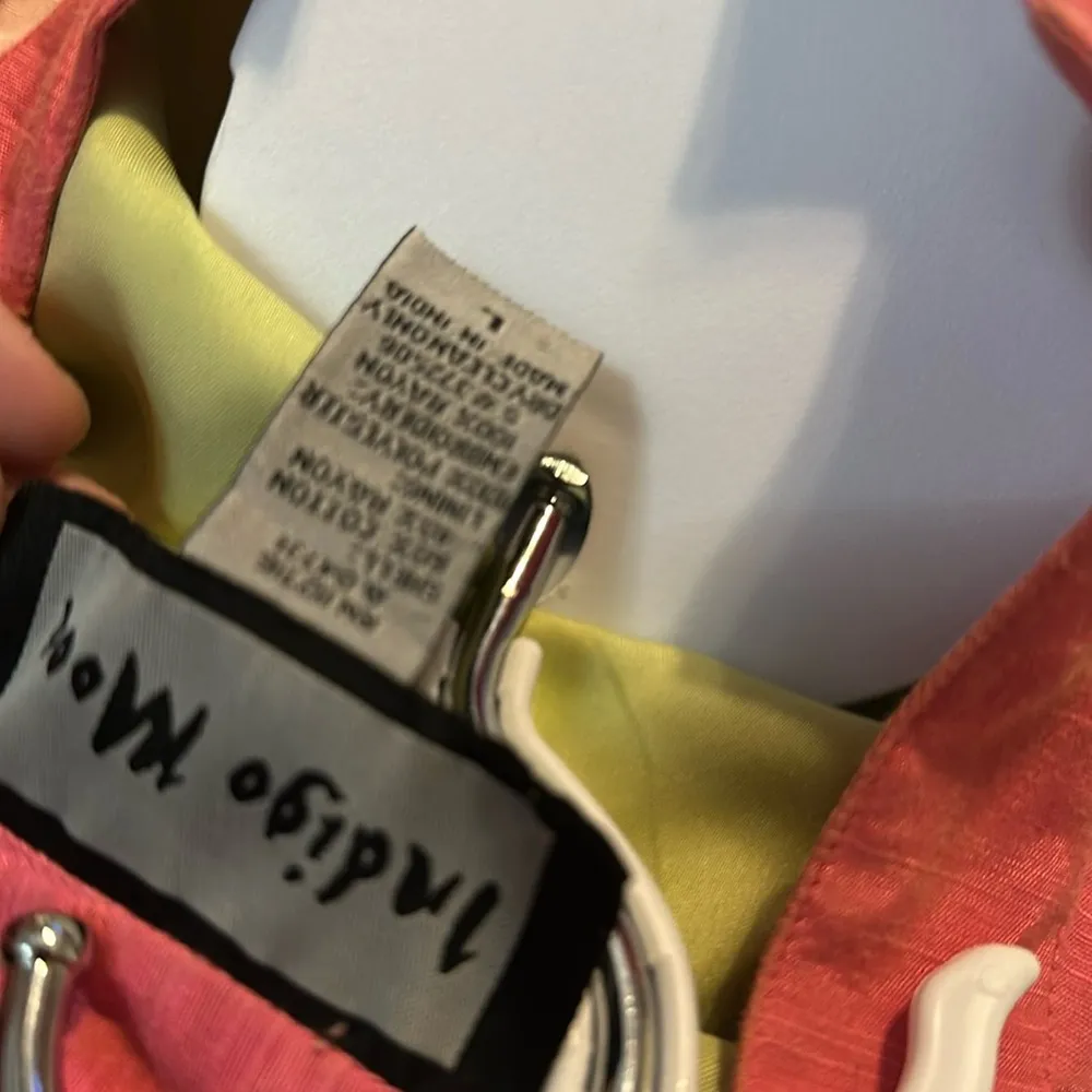 Indigo Moon Hand Loomed Geometric Design Spring Jacket Shoulderpads Boho Preppy Size L - Image 2