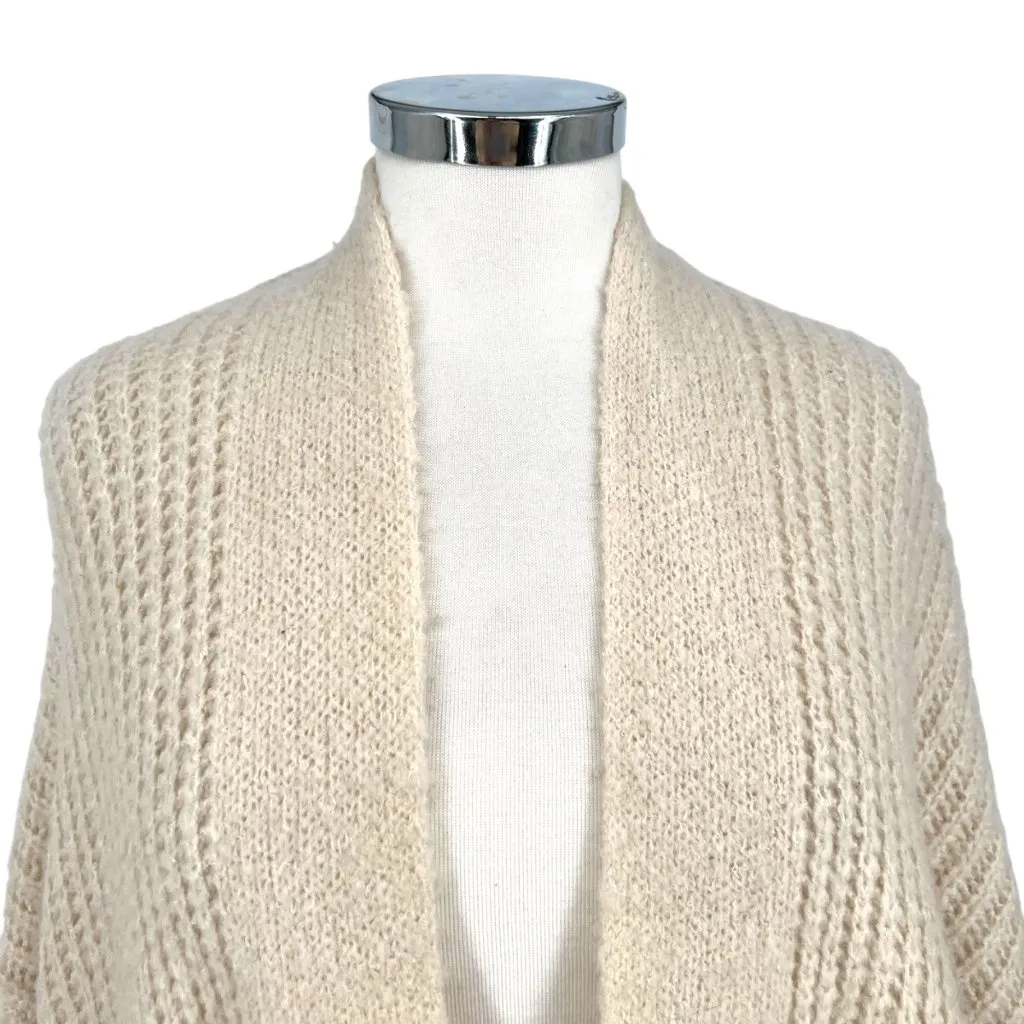 Dreamers Chunky Open Front Knit Cardigan Sweater Cream Size Medium - Image 2
