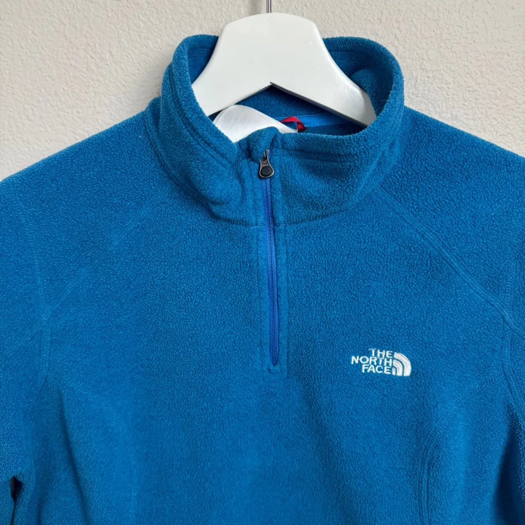 North Face Polartec Classic Fleece 1/4 Zip Pullover Teal Sweater Womens Medium - Image 6