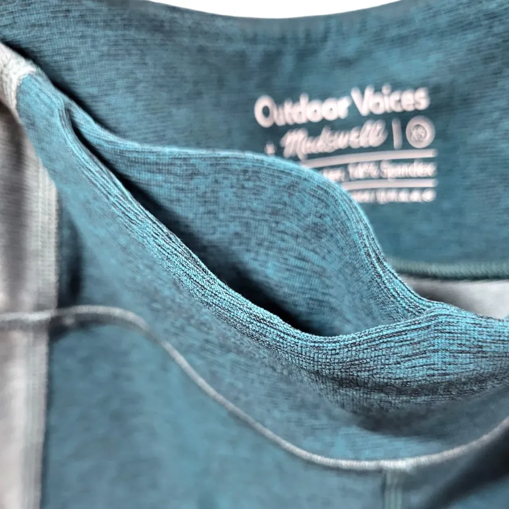 Outdoor Voices x Madewell Two Tone High Waisted Leggings in Teal - Image 7