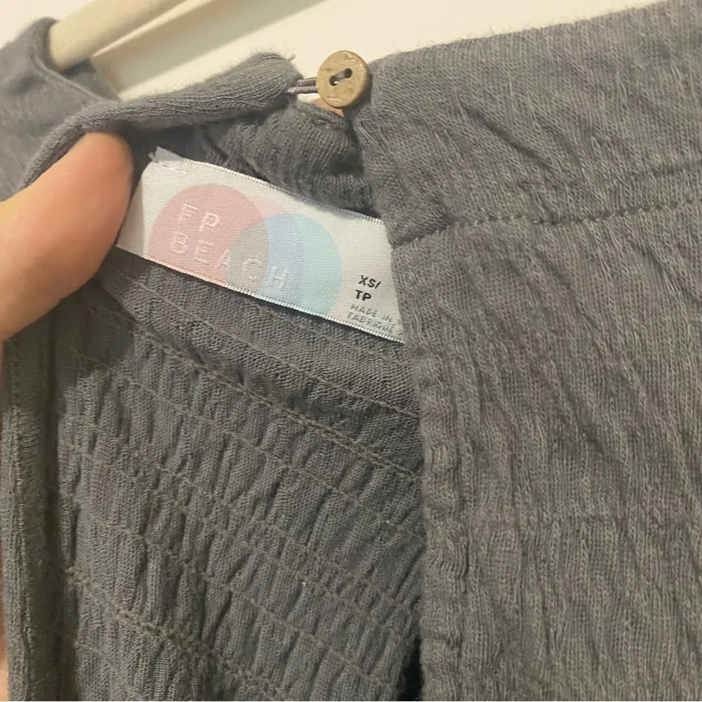 Free People Beach Gray Bubble Sleeve Tunic Style Mini Dress XS - Image 9