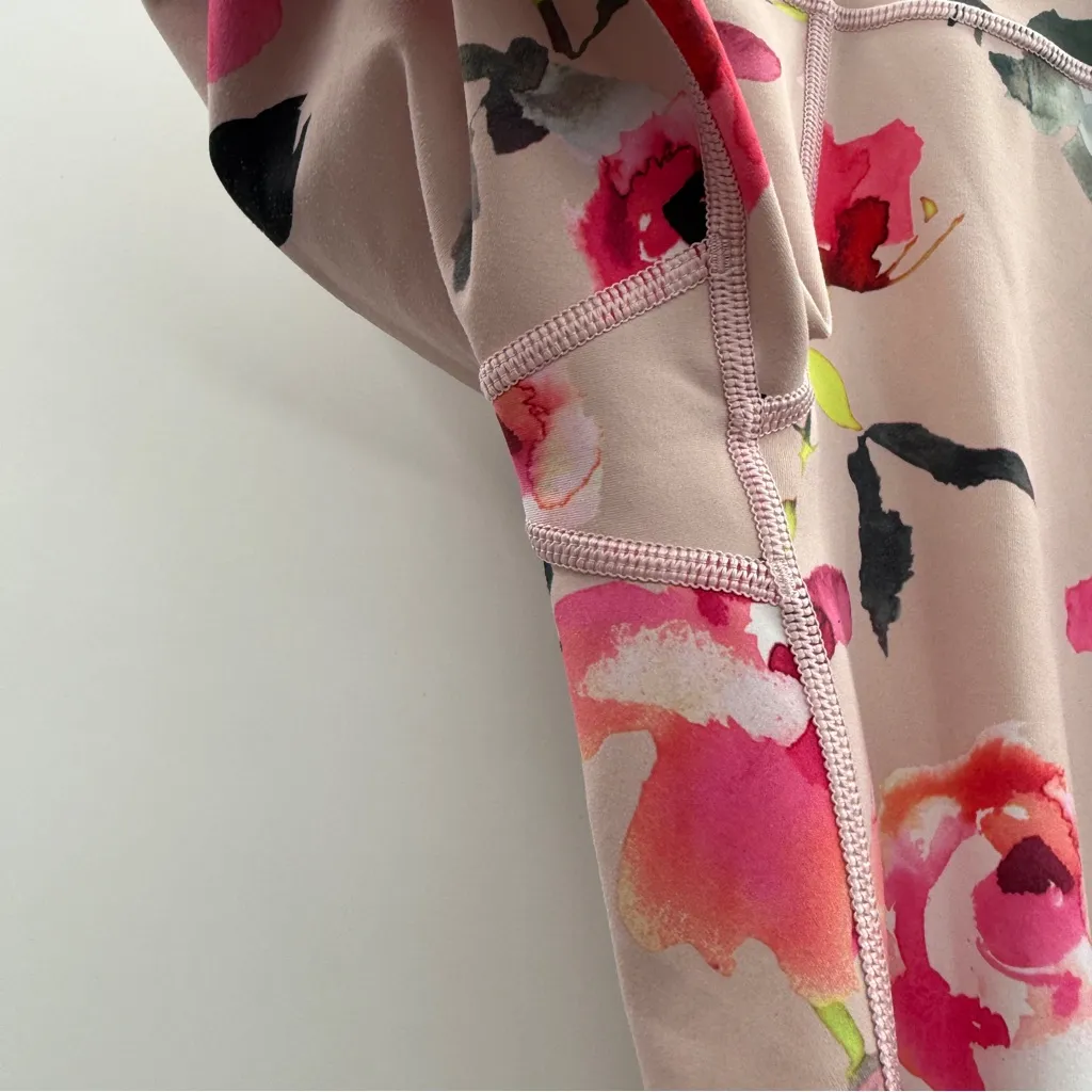 Athleta Elation 7/8 Tight Painted‎ Flower Orchid Pink Print Mid Rise Leggings S - Image 8