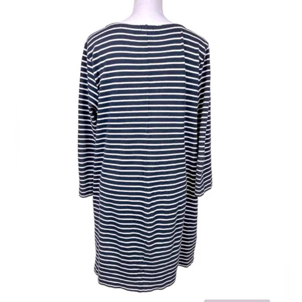 J. Crew Women’s Classic Nautical Striped Cotton Fit & Flare Dress Size Large - Image 3