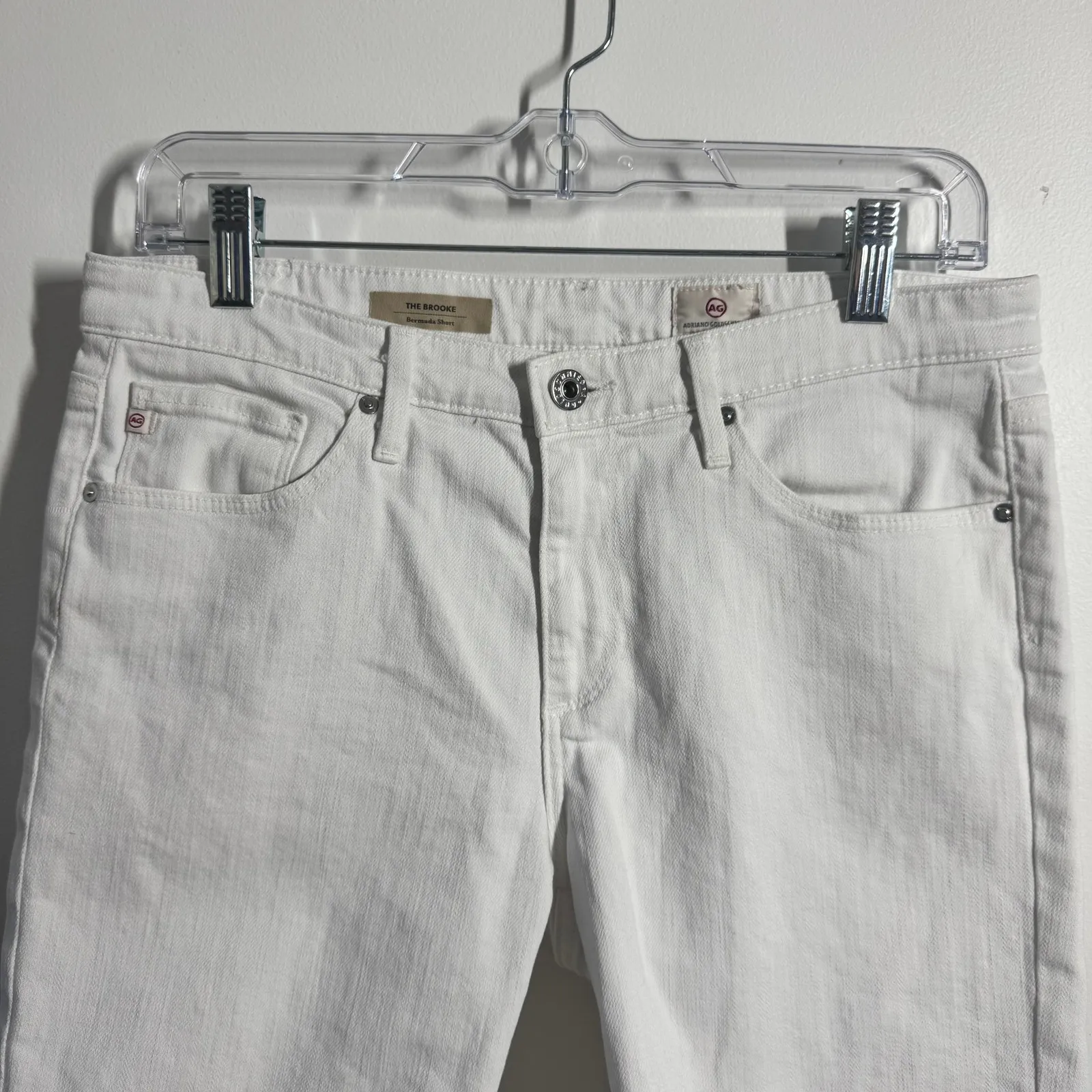 Adriano Goldschmied The Brooke Bermuda Short Women 29 White Denim Modest Preppy - Image 3