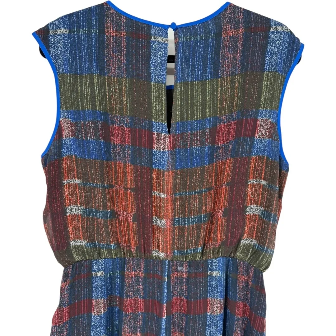 Anthropologie HD In Paris Colorful Plaid Patchwork Sleeveless Midi Dress Size 10 - Image 6