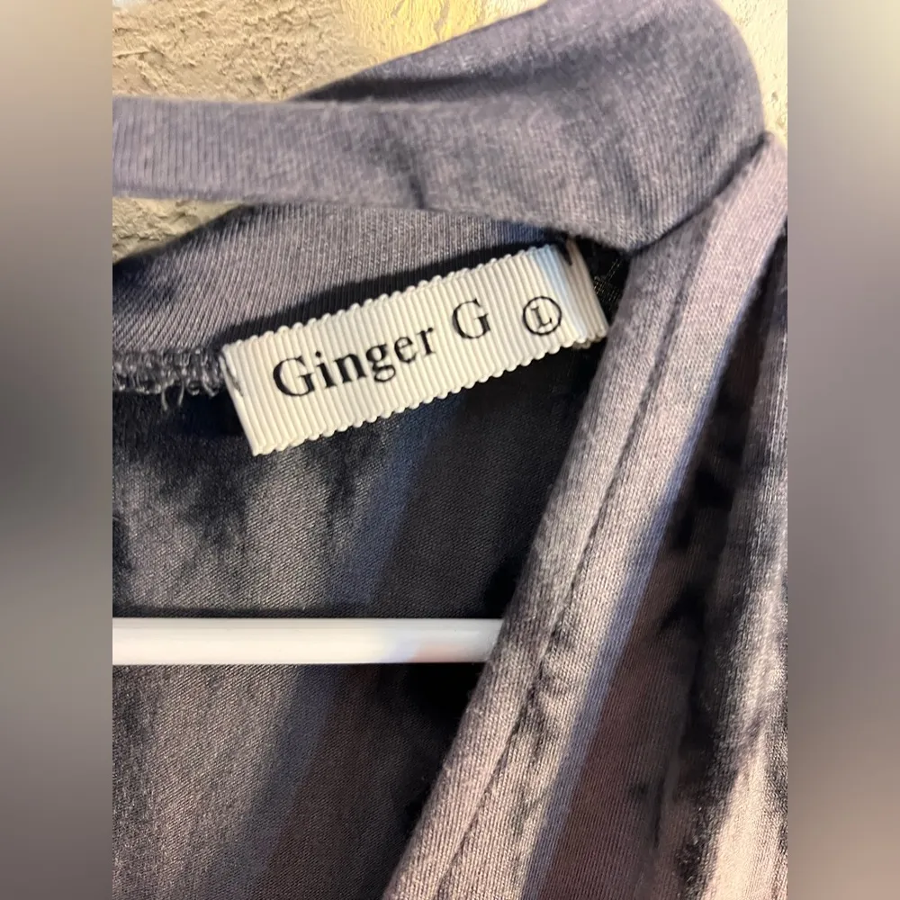 Black Gray Tie Dye Sleeveless Short Romper Sz LG elastic waist loose fit summer - Image 5