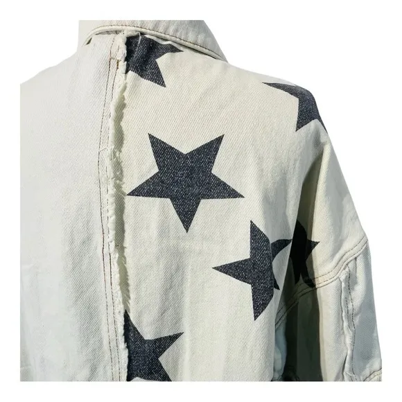 POL Denim Look Up At The Stars Jean Jacket Relaxed Oversized Women Size Small‎ - Image 9