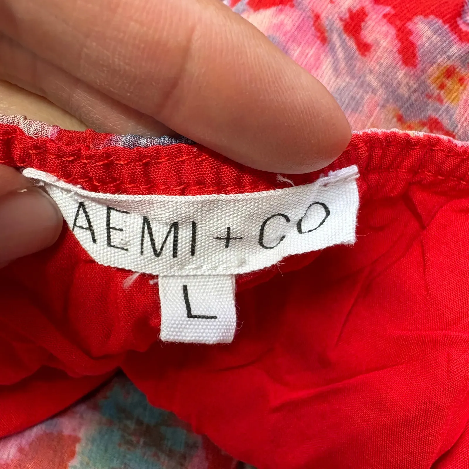 AEMI + CO Women's Violette Maxi‎ Dress Red Floral Boho Chic Beach Summer Large - Image 7