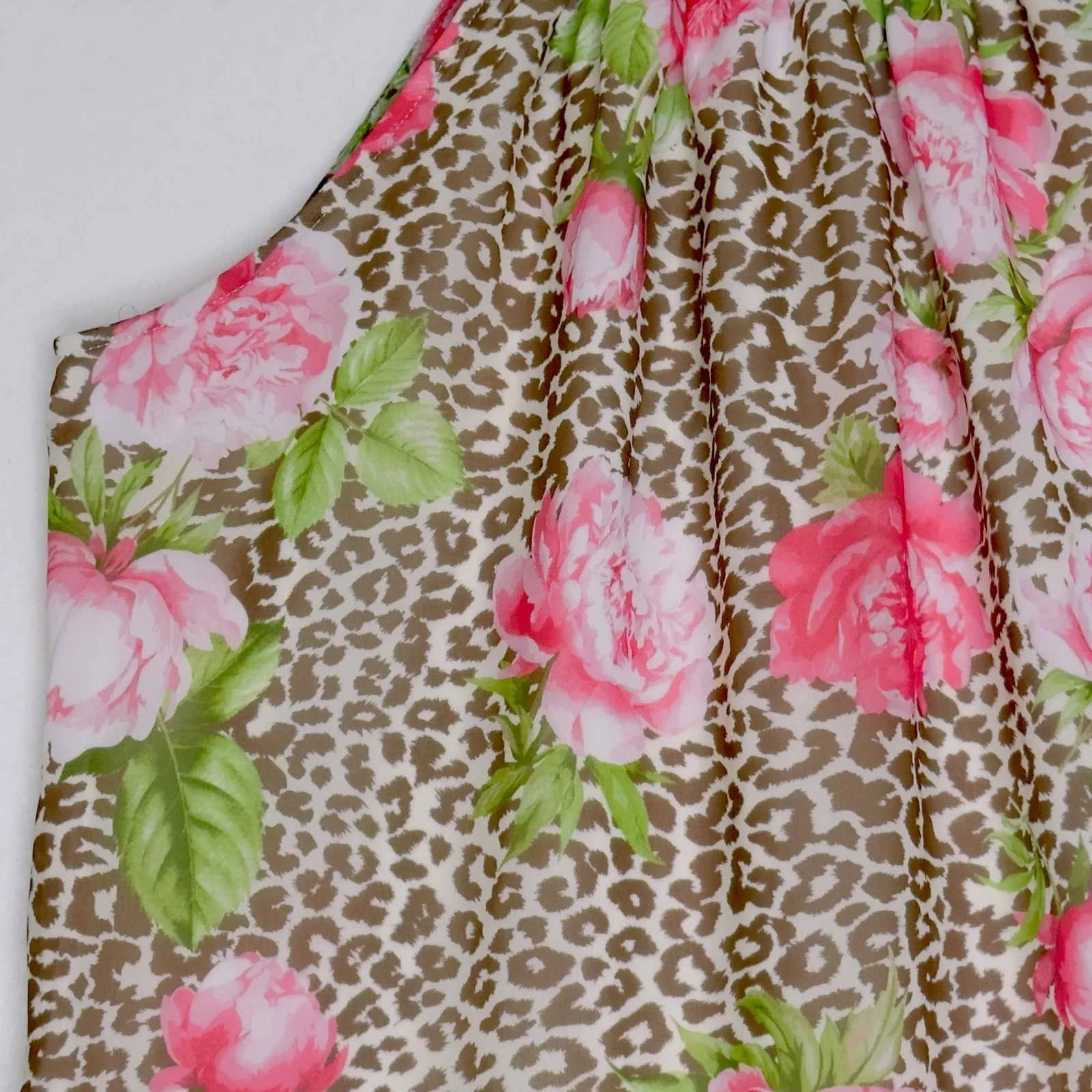 Guess Factory Leopard‎ Print Sleeveless Blouse Gold Chain Straps Size Small - Image 3