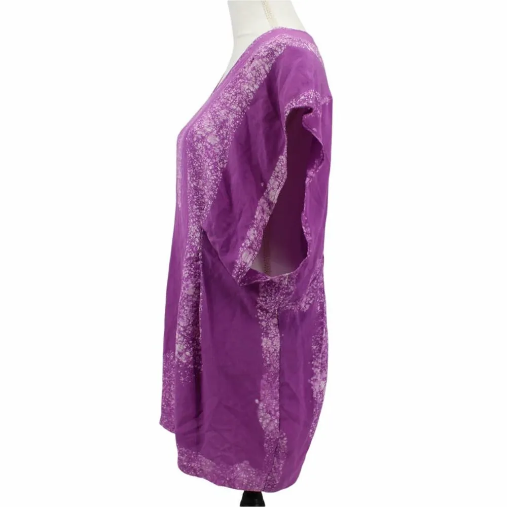 Katrien Van Hecke Silk Hand Painted Tunic Dress Purple Size undefined - Image 3