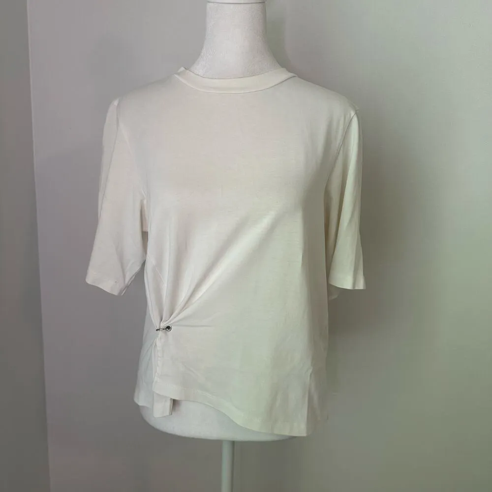 3.1 Phillip Lim white short-sleeve crewneck cotton top size XS - Image 3