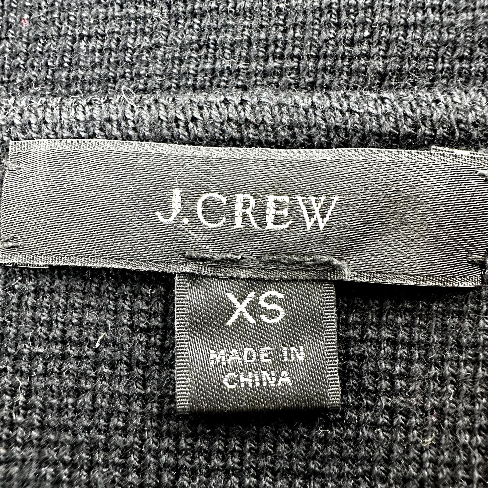 J.CREW Sophie Open Front Sweater Blazer Cotton Wool Career Office Cozy Black XS - Image 3