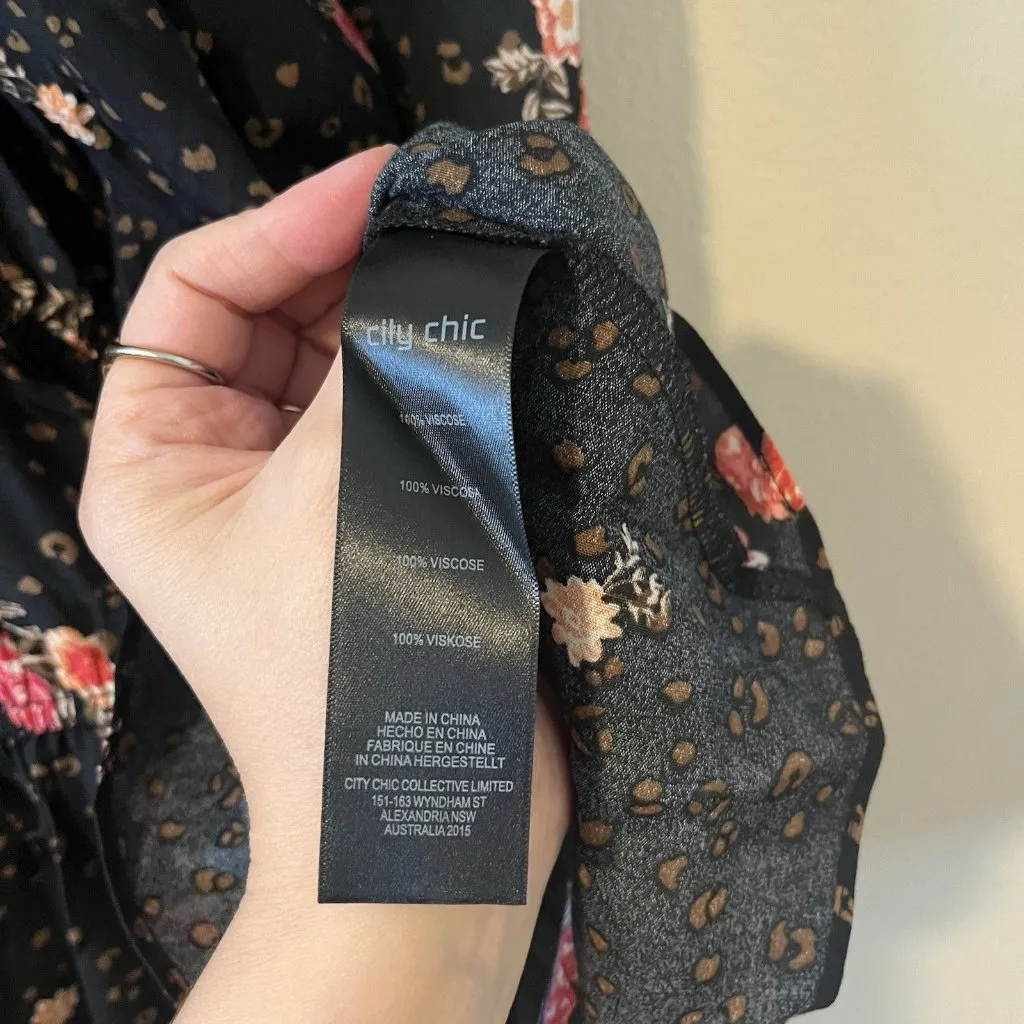 Women’s‎ Blouse Dark Floral Cottage Vamp Whimsigoth Animal Boho 16 Large Peplum - Image 6