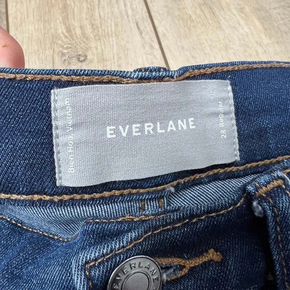 Everlane High Rise Dark Wash Skinny Jeans Size 28 - Image 5