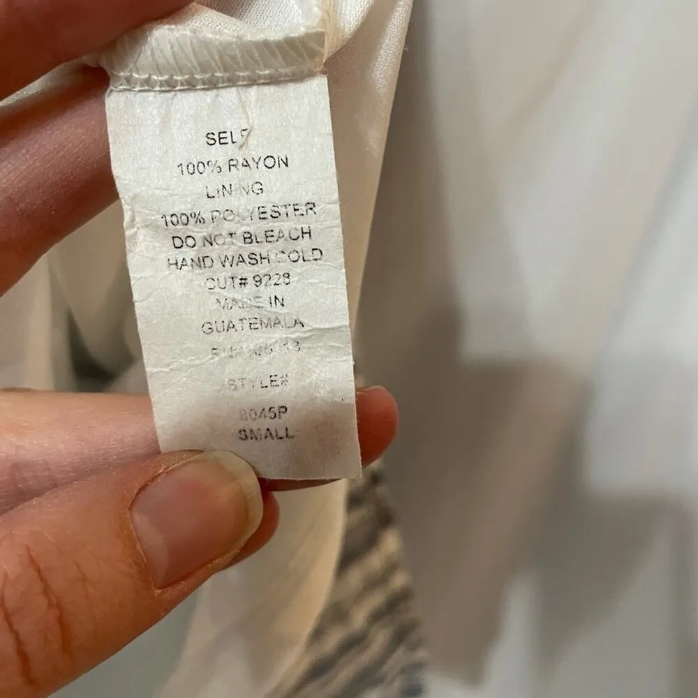 K by Kinnucan’s Blue & White Baby Doll Dress Womens S Lagenlook Beachy Coastal - Image 5