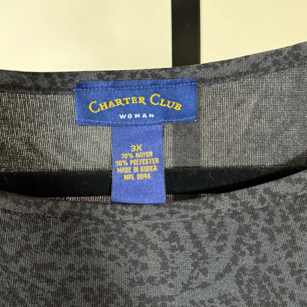 Charter Club Women’s Plus Size 3X Black Gray Paisley Layering Tank Top Stretchy - Image 5