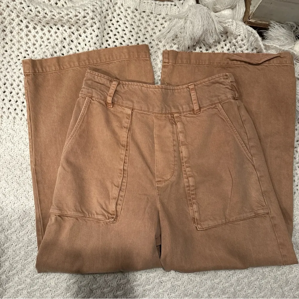Young Fabulous & Broke High Rise Wide Leg Cropped Pants Pockets
Tan Brown Small - Image 5