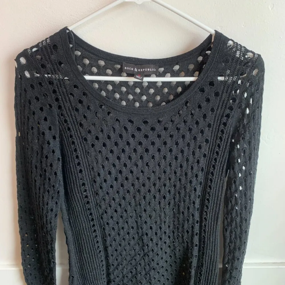 Rock & Republic Black Chain Gang Long Sleeve Shirt - Image 5